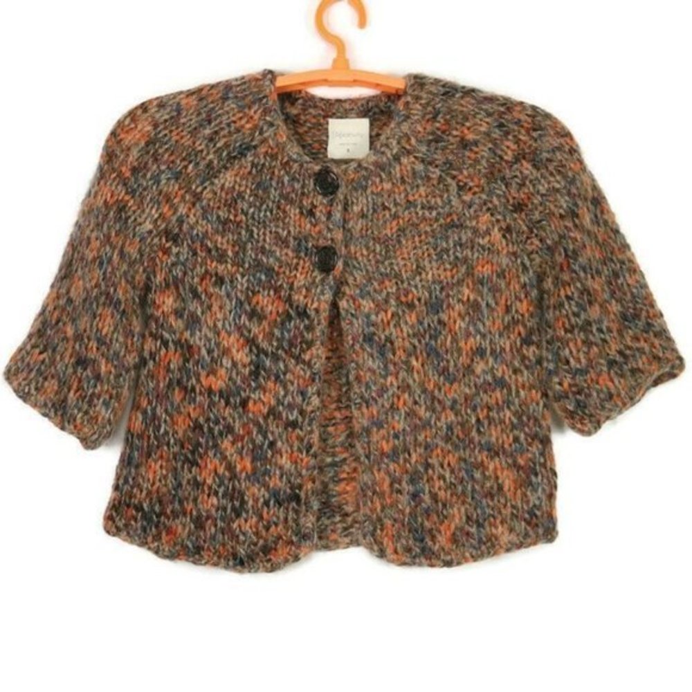 Relativity Sweater‎ Mohair Wool Alpaca Brown Orange Blue S Small